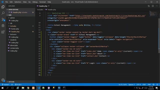 How To Setup PHP Website Layout using Bootstrap 4 | Trevoir Williams
