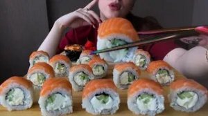 МНООГО ФИЛЫ! ? MUKBANG_ASMR_EATING ROLLS ???