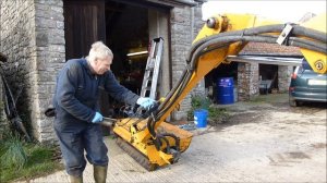 Greasing the Bomford hedge trimmer
