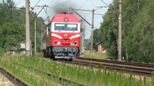 Тепловоз ТЭП70БС-002 на о.п. Каугонис / TEP70BS-002 at Kaugonys stop