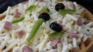 Комбинированная пицца вафли - корейская уличная еда _ Combination Pizza Waffle - Korean street food