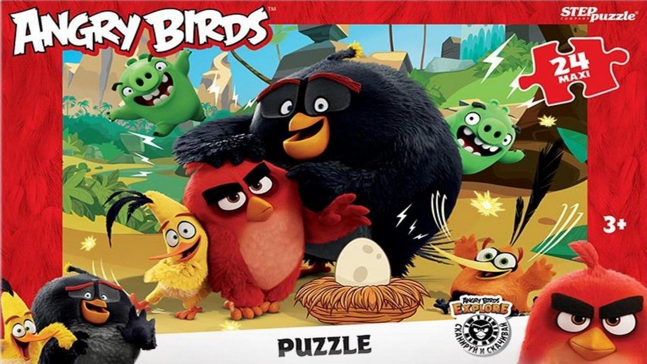 Пазл - Макси Энгри Бердс, Angry Birds - собираем пазлы для детей | Polinka-Vitaminka