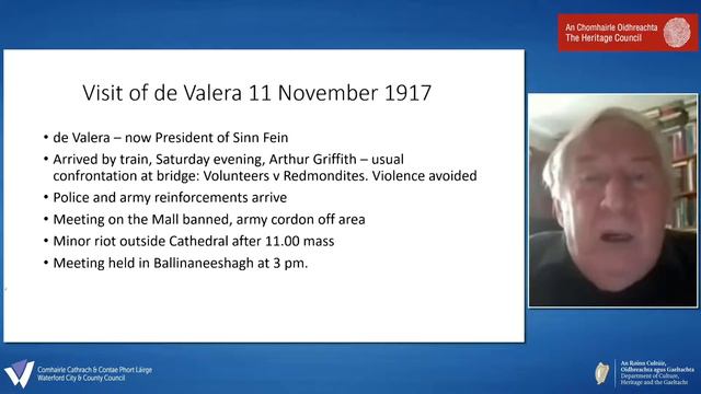 ONLINE TALKS SERIES - Waterford in 1920 - Dr. Pat McCarthy