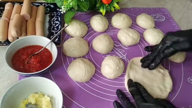 Булочки с сосиской | детям в школу самое то | sosiskali bulochka | sosisli poğaça | DASTARKHAN