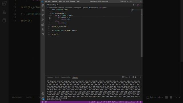 Finding Prime Numbers in Python