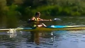 Гребля на байдарках и каноэ , техника , лодки , 2012 год первый лагерь учусь держаться на воде