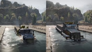 SnowRunner Western Star 6900 TwinSteer против International Paystar 5600TS