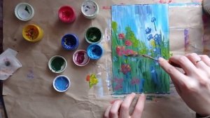 Как нарисовать пейзаж с цветами | Рисуем пошагово