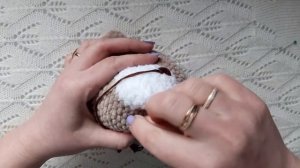 Утяжка мордочки игрушки из плюшевой пряжи/Оформление мордочки плюшевой игрушки/
