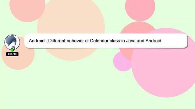 Android : Different behavior of Calendar class in Java and Android смотреть онлайн