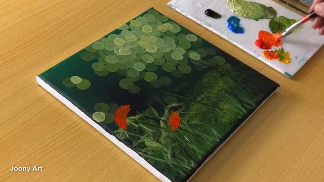 Spring Garden Painting  Acrylic Painting for Beginners  STEP by STEP