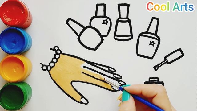 Как нарисовать Лаки для ногтей | Мультик- Раскраска | How to draw nail polishes смотреть онлайн