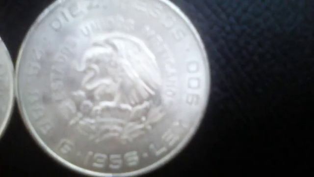 Mexico 5 and 10 pesos 1956 Hidalgo silver 72 and 90% comparison (Мексика 5 ,10 песо 1956 ) смотреть онлайн