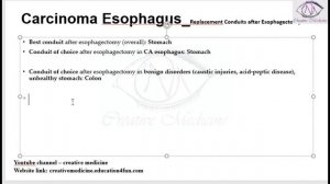 Lec 21 Carcinoma Esophagus Replacement Conduits after Esophagectomy mp4 || GIT