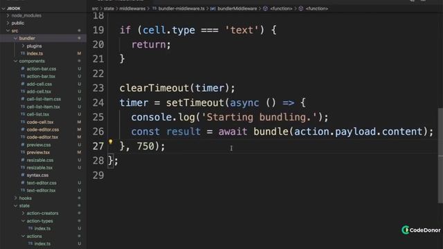 231. Bundling the Middleware | React with Typescript #react #typescript