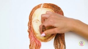Как нарисовать Мону Лизу восковыми мелками