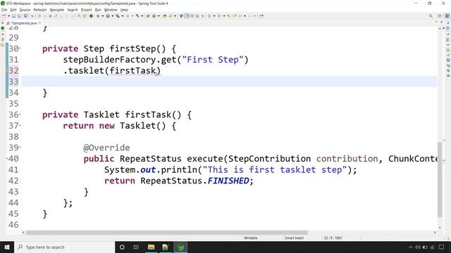 Tasklet Step In Spring Batch смотреть онлайн