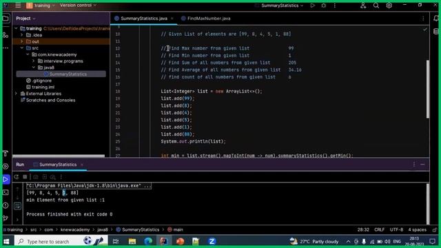 How to find max, min, sum, average and count of elements from list in Java in Telugu | #Java Stream смотреть онлайн