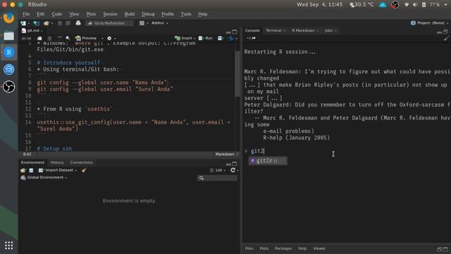 Konfigurasi RStudio + git + GitHub смотреть онлайн