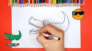 How To Draw Crocodile For Kids | Easy Crocodile Drawing Step by Step Tutorial