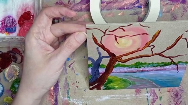 Цветущий сад | Как нарисовать красивый пейзаж