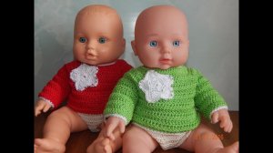 Одежда для кукол крючком. Кофта с аппликацией"Звёздочка"