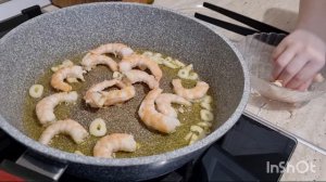 Паста с креветками! Очень вкусно! Приготовит даже ребёнок!