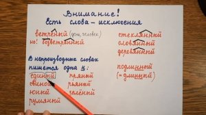Правописание Н и НН в именах прилагательных.
