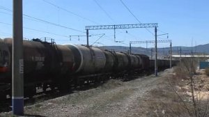 Электровоз ВЛ 85 177 С грузовым поездом отправился со станции Улан Удэ