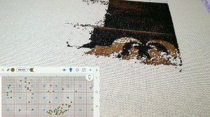 БУКЕТ РОЗ/НаДиМа/Схема/Процесс вышивки/Многоцветная вышивка