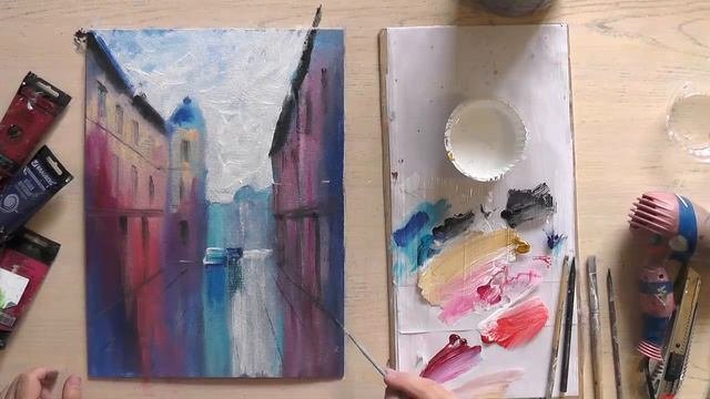 Акварельный эффект акрилом.