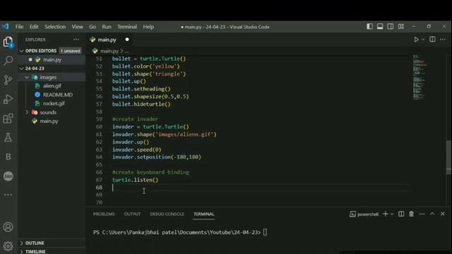 Create Space Invaders Game using Tkinter Python смотреть онлайн