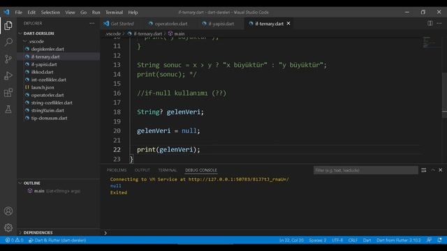 Dart Flutter Dersleri if-else Kısa Kullanımı Ternary 012 смотреть онлайн