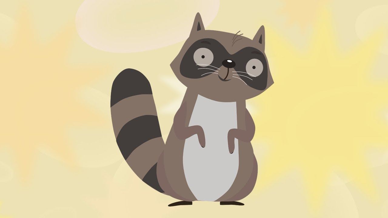 ЕНОТ - Детский мультфильм песня про животных - Nursery rhymes for kids Racoon