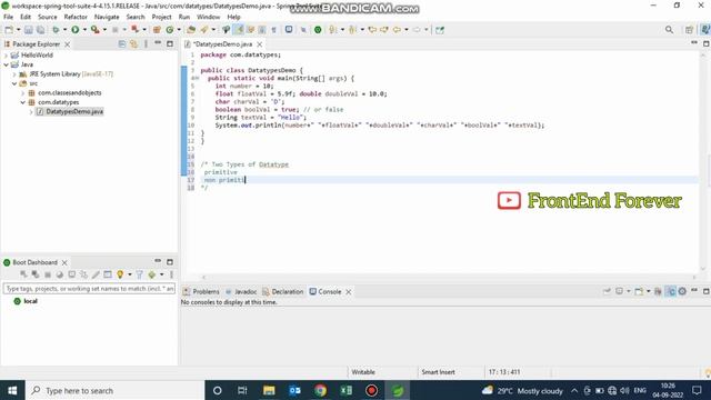 Datatypes In Java | Java Spring Boot Tutorial For Beginners | Java Spring Boot Backend Tutorial |