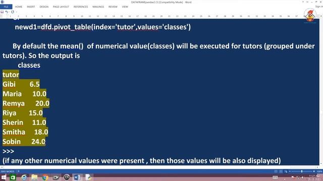 IP12   PythonPandas Dataframe   Video 19