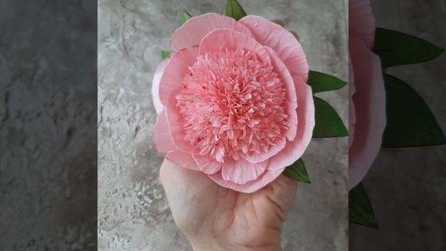 Авторская брошь Пион розовый