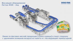 Линия по фасовке мясной продукции (курицы) на Питпак М3М в пакет-подушку