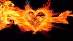 Футаж Сердце из огня