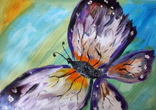 Рисуем бабочку гуашью поэтапно