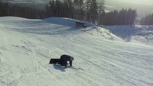 Солнечная долина. Вова на сноуборде. Длинная трасса (1).