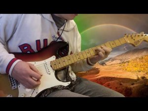 Rock guitar solo improvisation