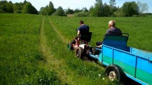 Адаптер для мотоблока Салют 5. Езда с прицепом