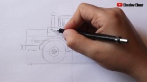 Как нарисовать Трактор Кировец К-700 | Ehedov Elnur