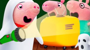 Пеппа и Джордж испугали родителей!  Видео для малышей про игрушки