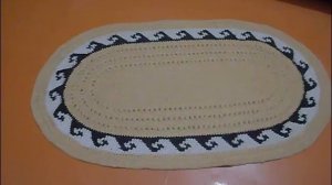 Овальный Жаккардовый Коврик из джута и пряжи