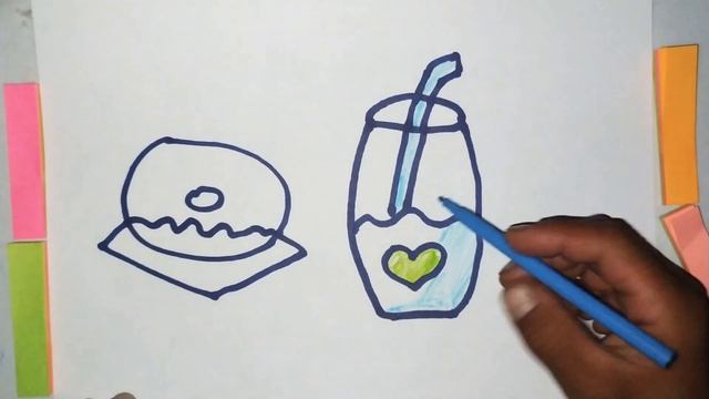 Как нарисовать напиток с булочкой? Yahna ichimlik va kulcha rasmi chizish смотреть онлайн