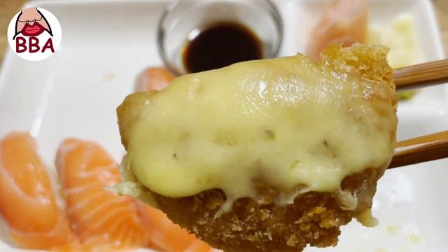ASMR 咀嚼音サーモン寿司  チーズコロッケ  SALMON SUSHI  CROQUETTE  MUKBANG  EATING SOUNDS