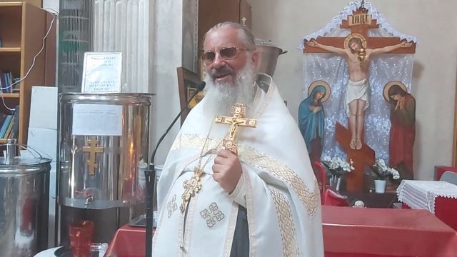 Беседа архим.Амвросия  с прихожанами после молебна в празд. Рождества Иоанна Предтечи 07.07.2022