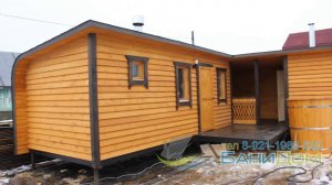 Баня угловая с беседкой, мангалом, купелью под ключ